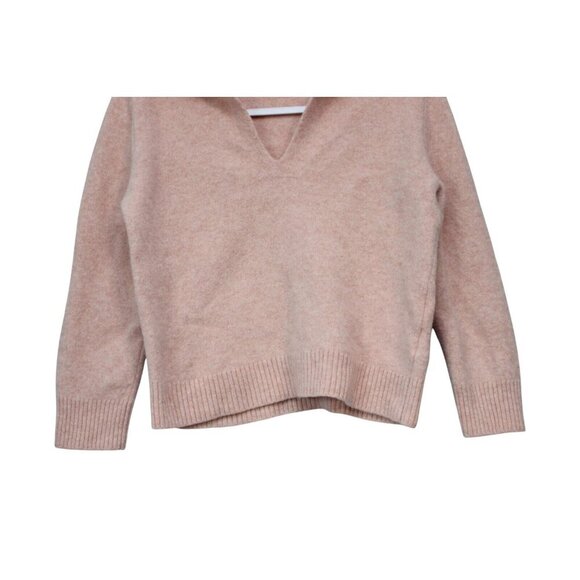 Reiss Sweater Size Medium Wool Cashmere Collared Pastel Pink Ribbed Knit Preppy - Picture 3 of 12